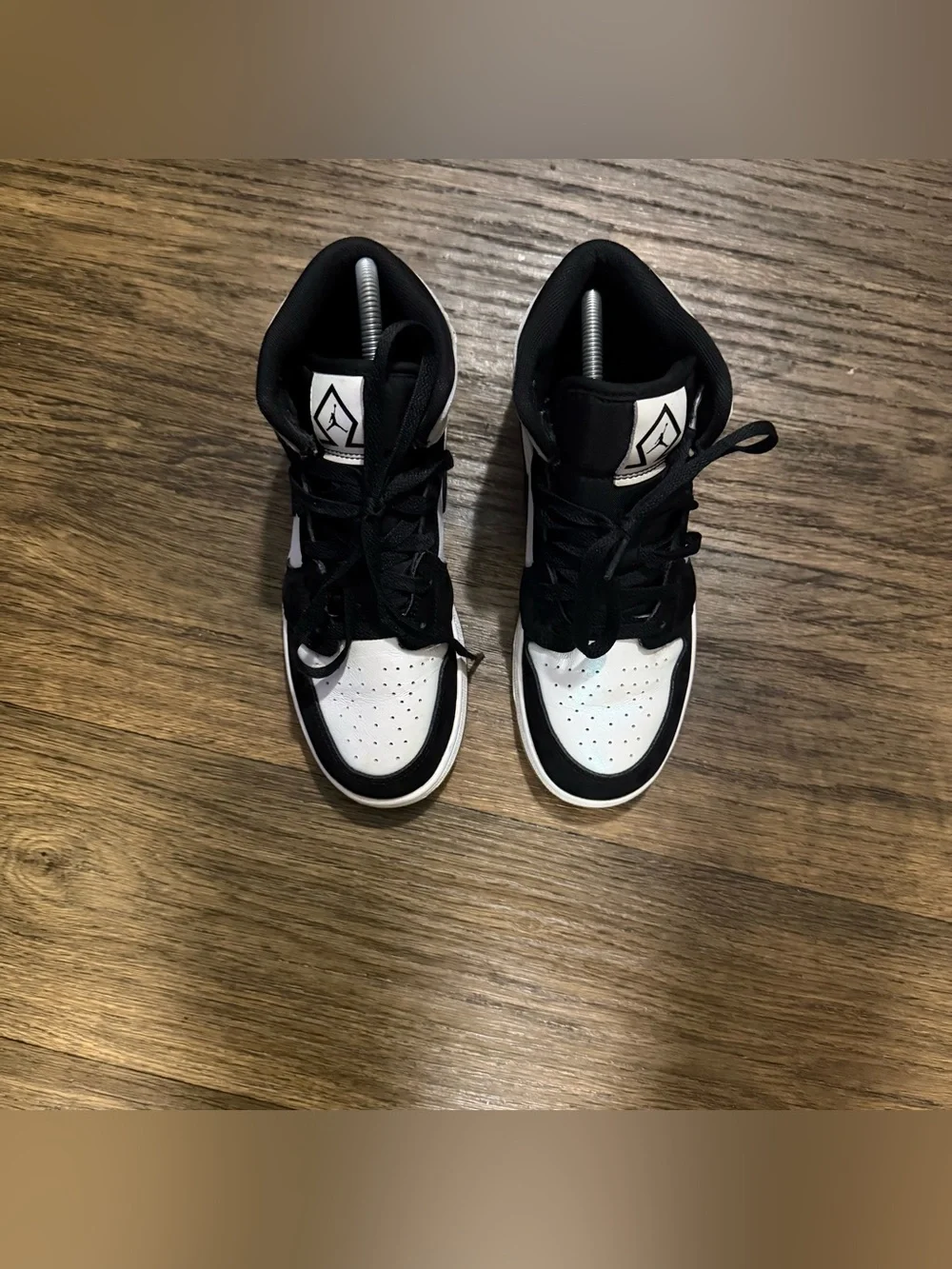 Nike Air Jordan 1 Mid Men's Sneakers - Black/White Size 6